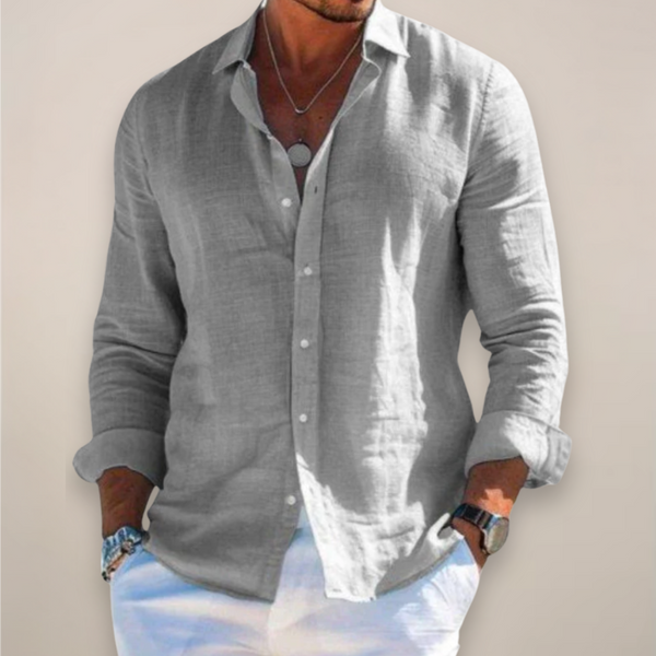LINEN BUTTON SHIRT FOR MEN — alt view