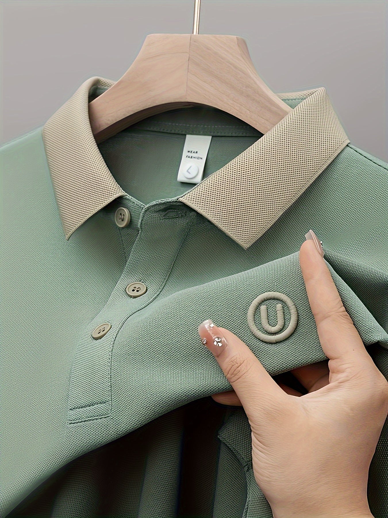 EMBROIDERED LAPEL SHIRT FOR MEN