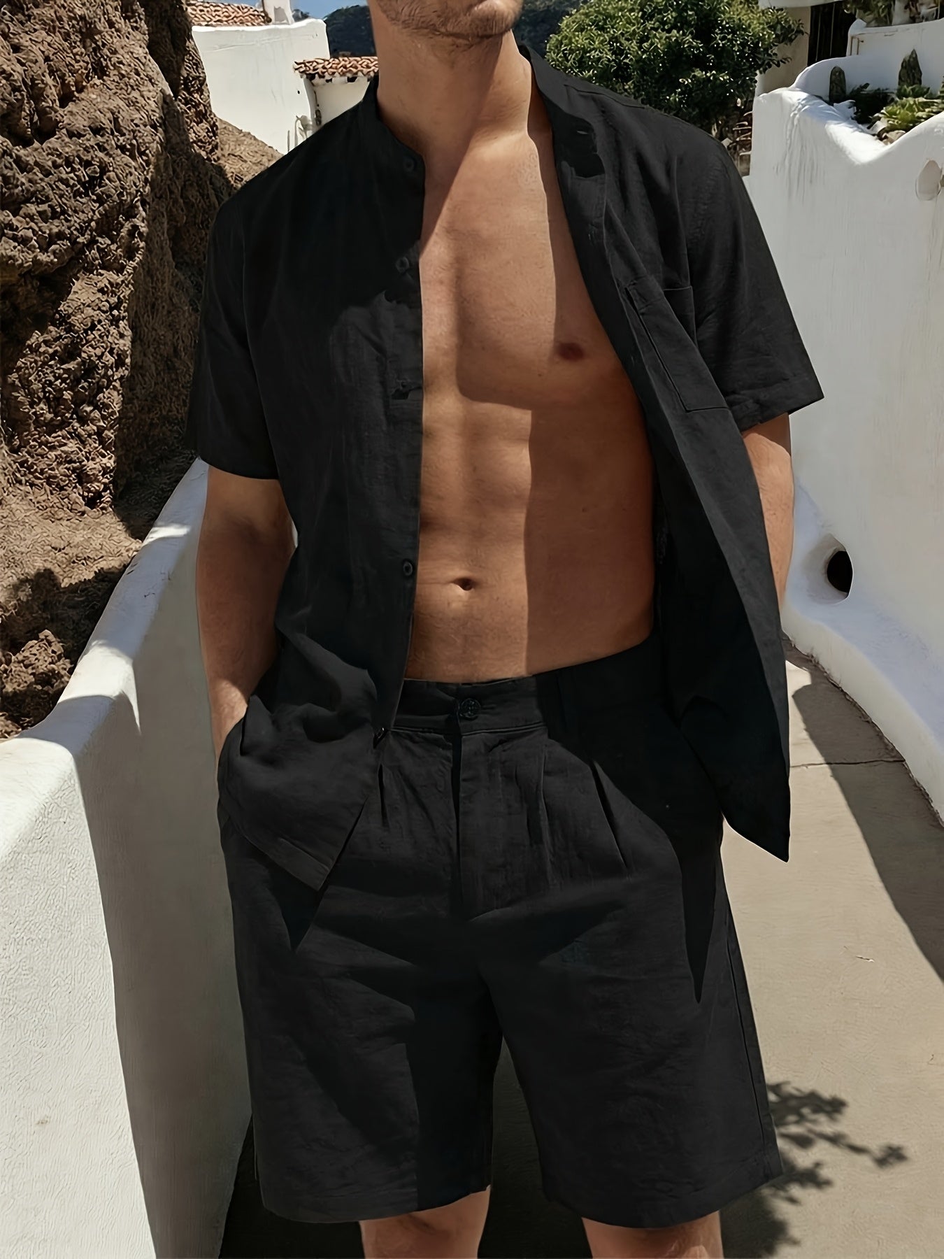 BUTTONED SHORTS SET FOR MEN
