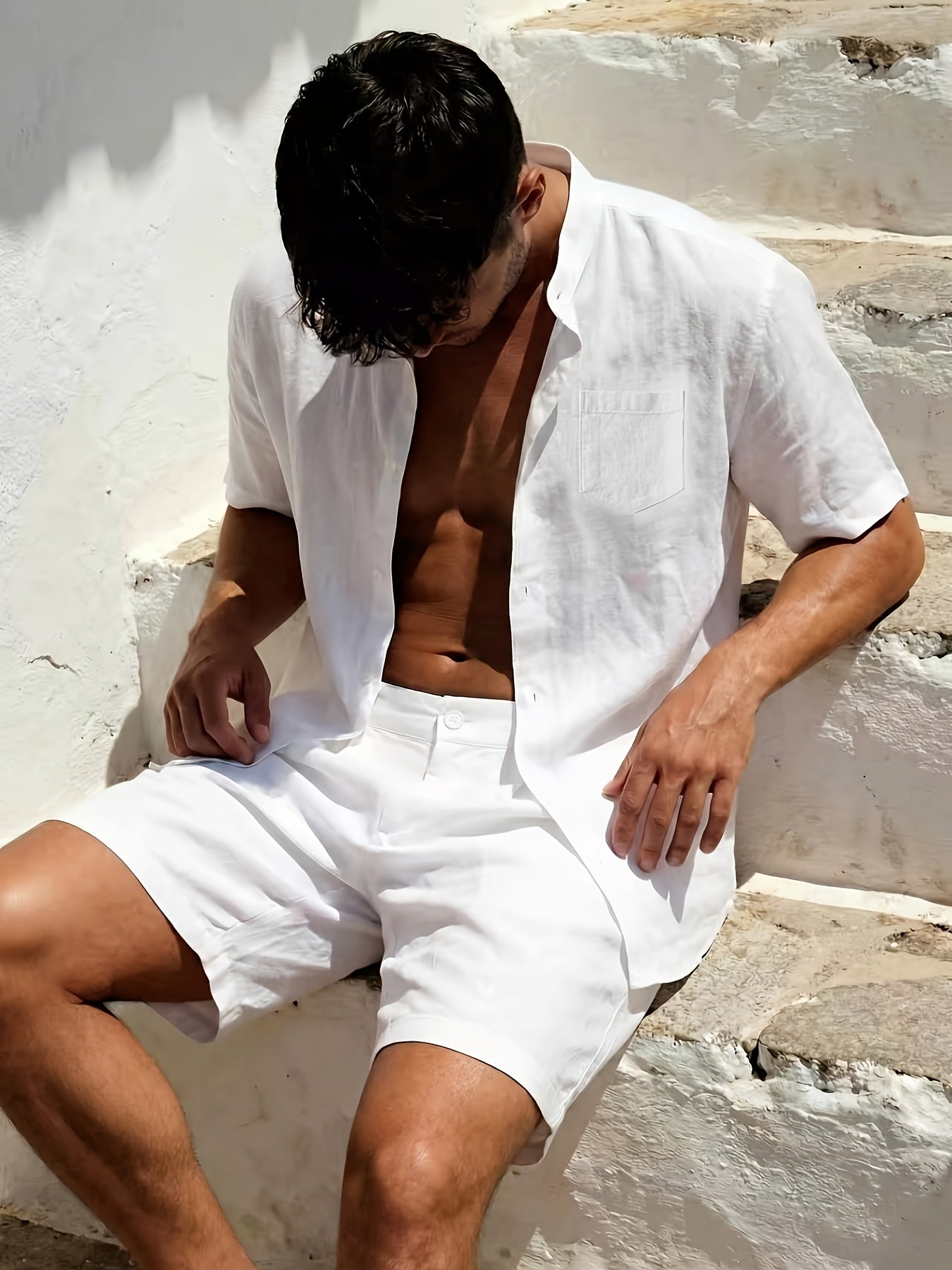 BUTTONED SHORTS SET FOR MEN