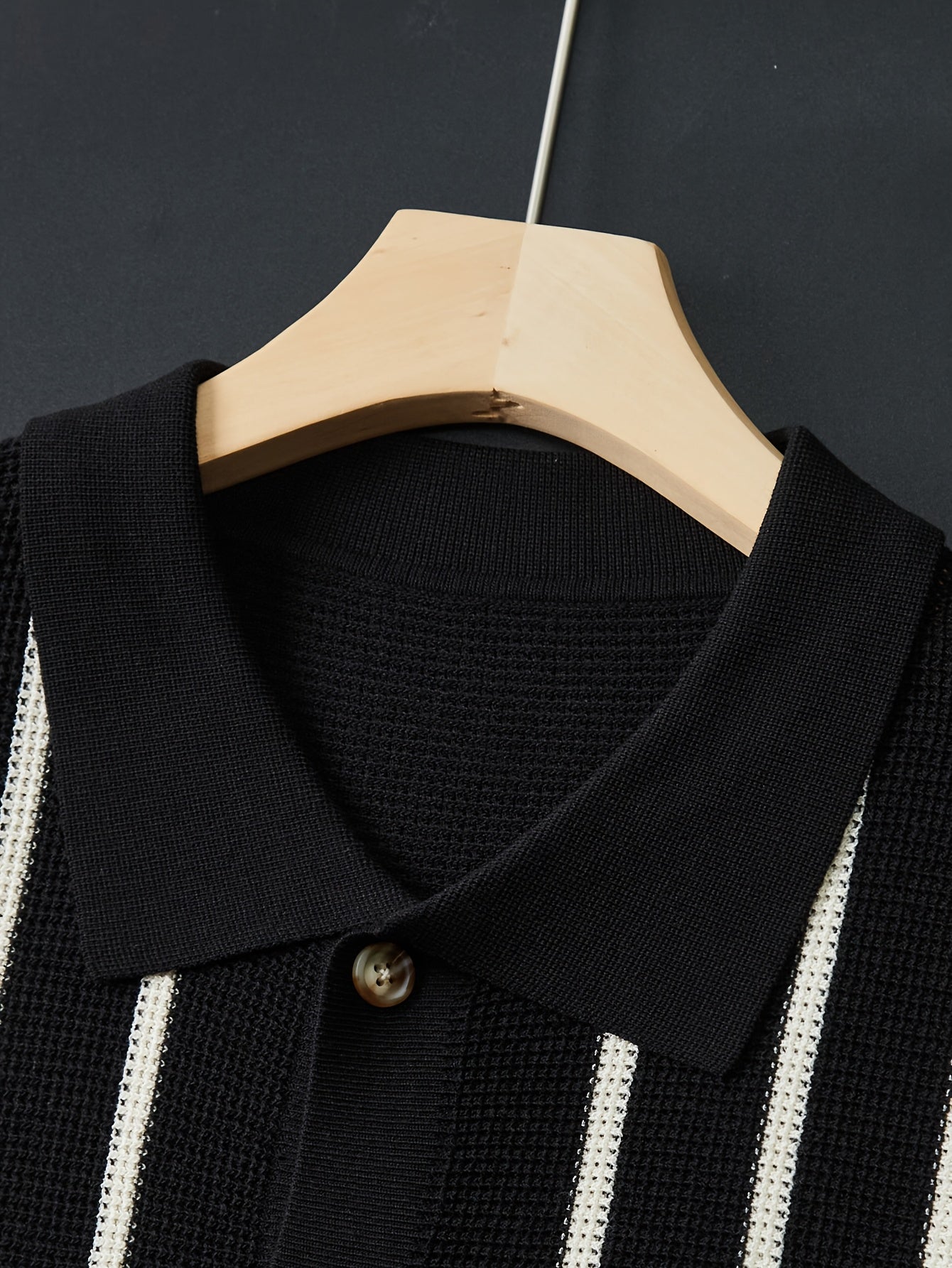 STRIPED KNIT POLO SHIRT FOR MEN
