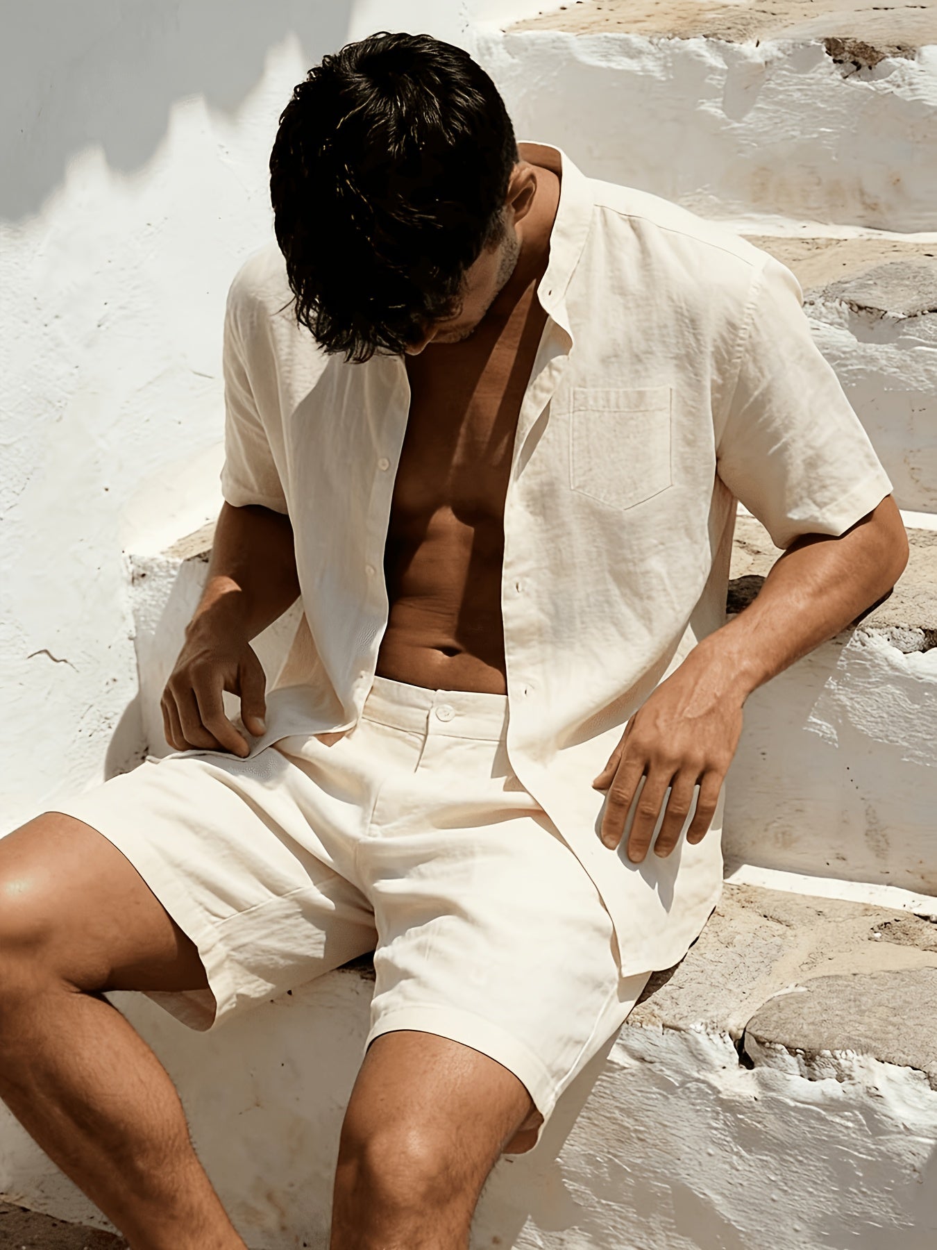 BUTTONED SHORTS SET FOR MEN
