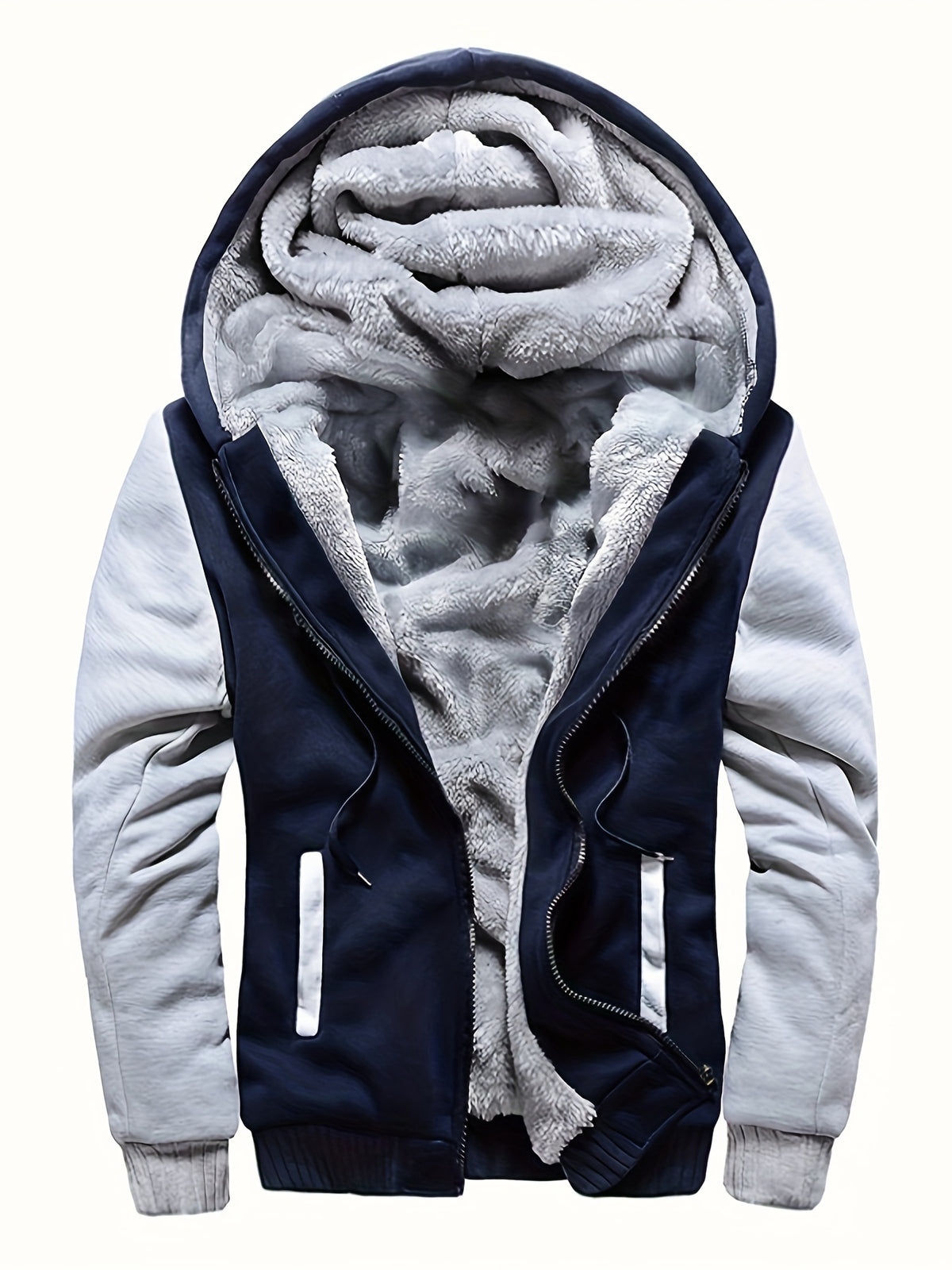 FLEECE HOODED JACKET FOR MEN
