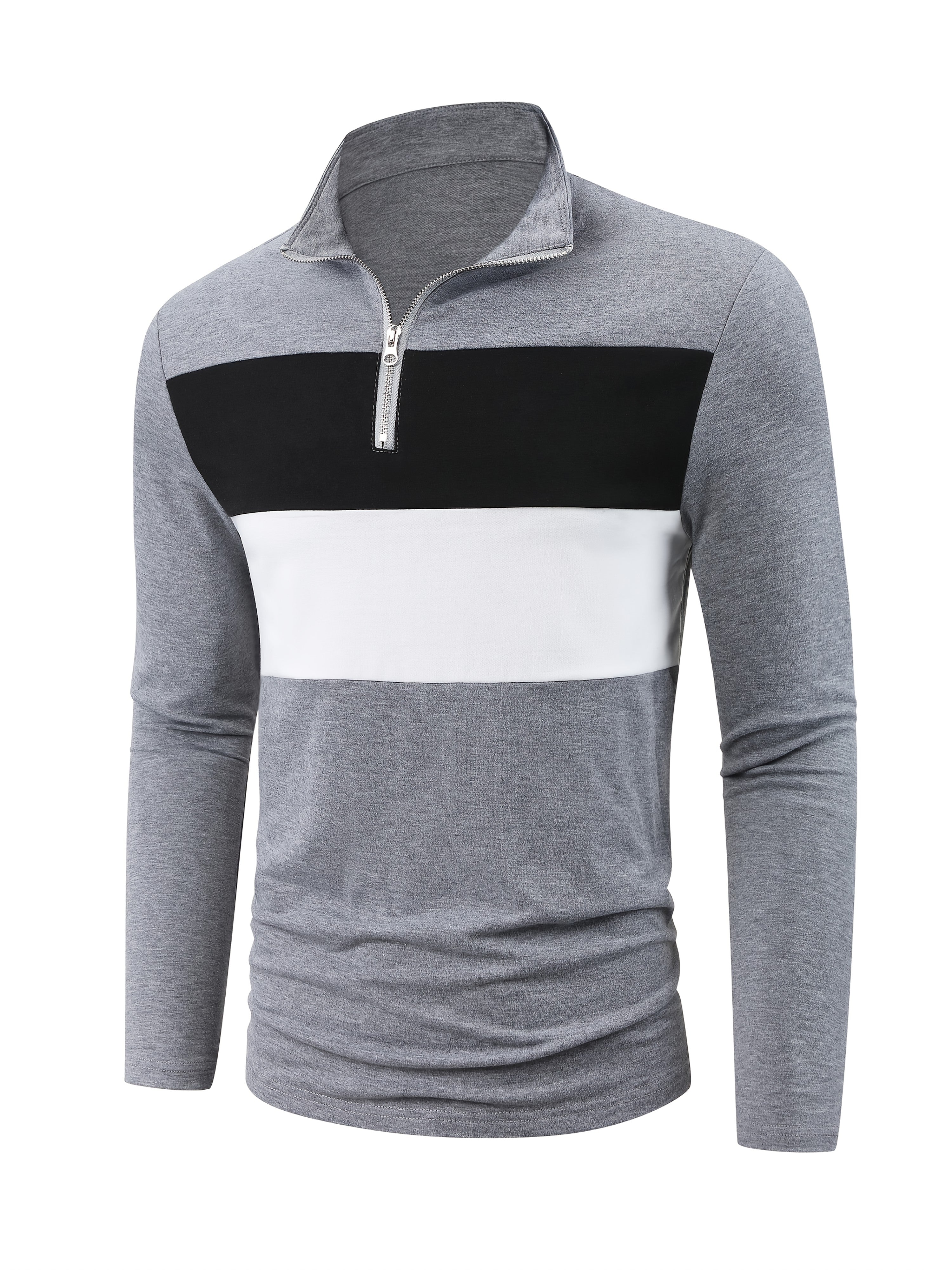 COLOR BLOCK ZIP SHIRT FOR MEN