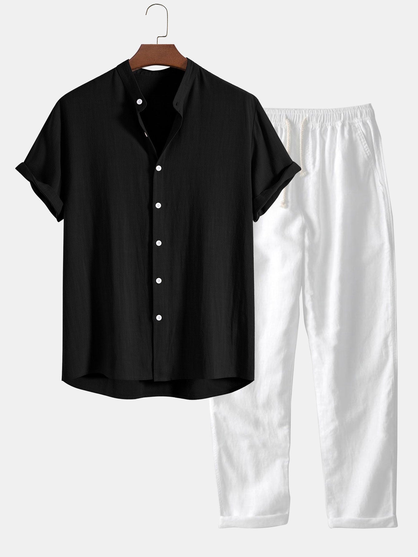 STAND COLLAR TWO PIECE SET FOR MEN
