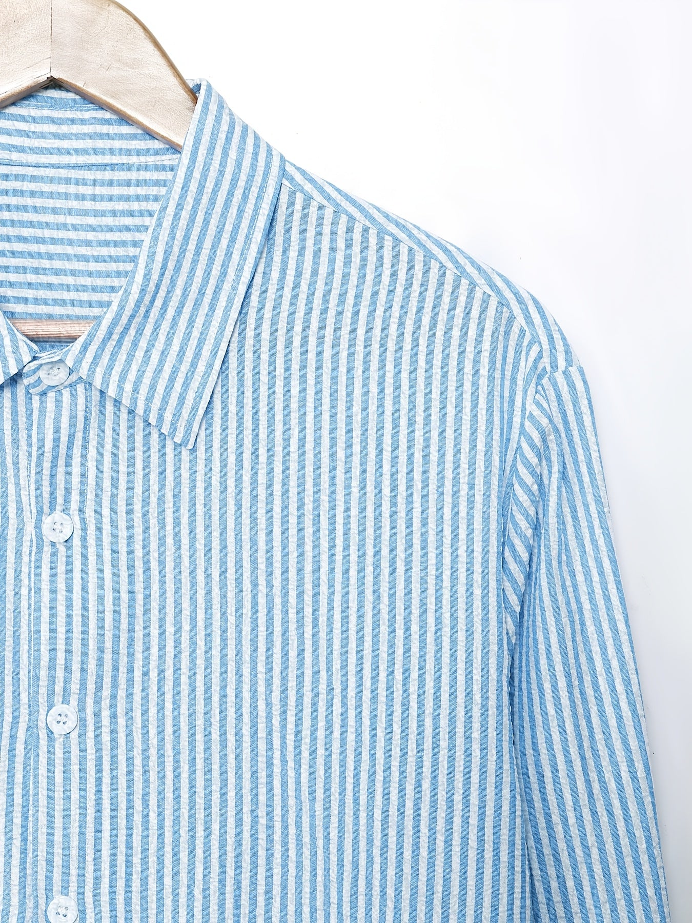 STRIPED LAPEL SHIRT FOR MEN