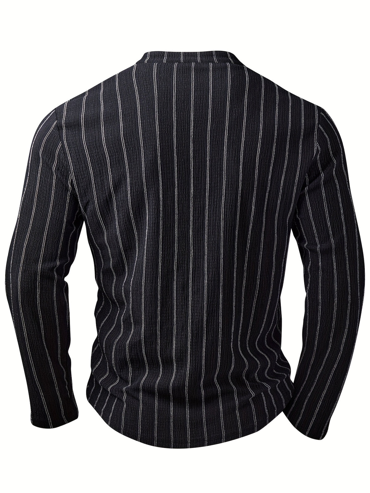 STRIPED KNIT HENLEY FOR MEN
