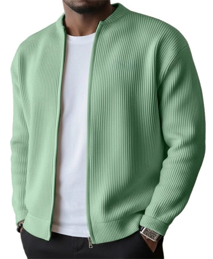 RIBBED ZIP CARDIGAN JACKET FOR MEN