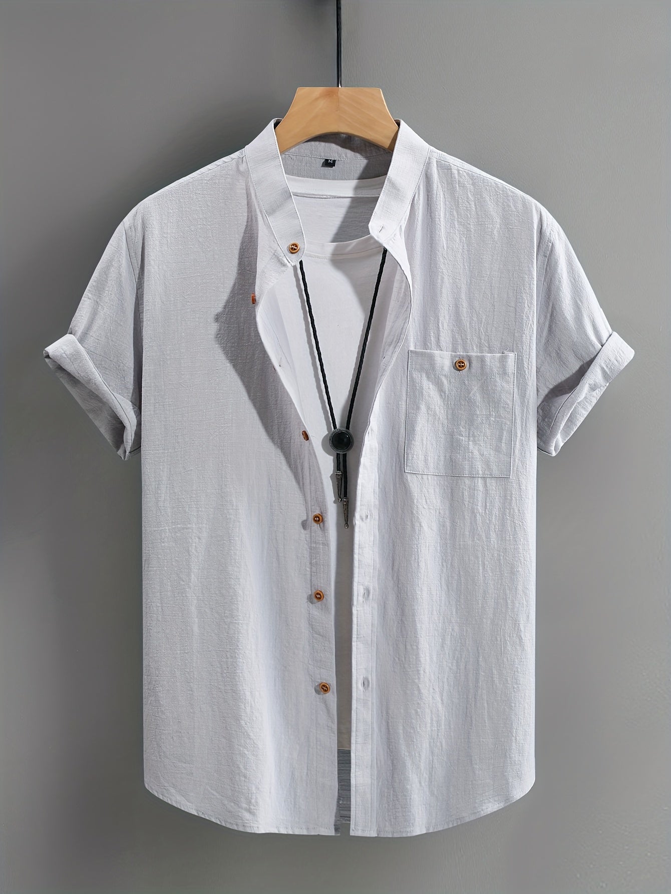 CREW NECK BUTTON SHIRT FOR MEN