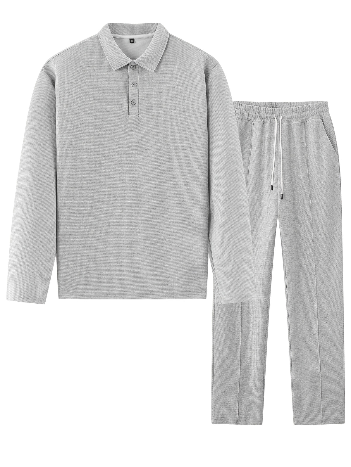 SOLID KNIT TWO-PIECE SET FOR MEN