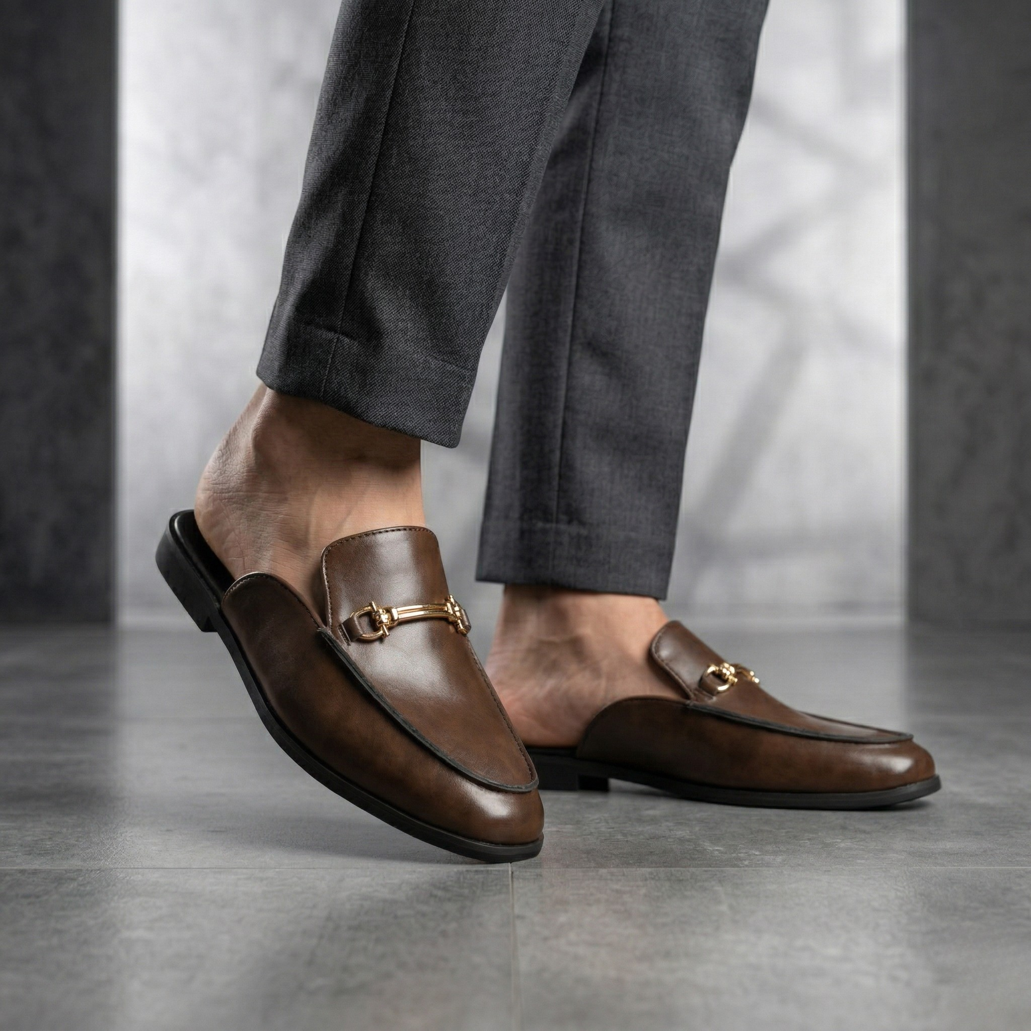 METALLIC MULES FOR MEN