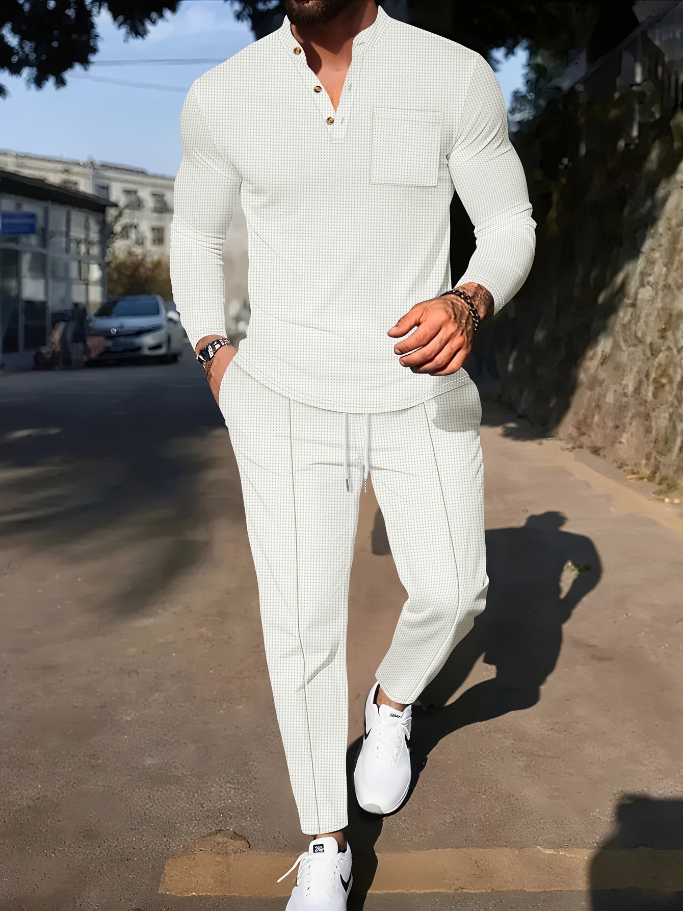 SOLID TWO PIECE SET FOR MEN
