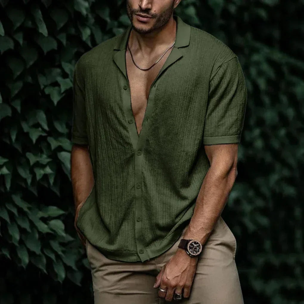 LINEN KNIT SHIRT FOR MEN