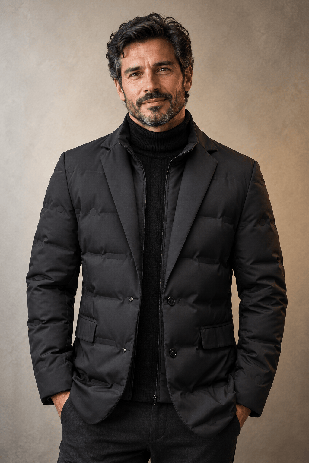 QUILTED DOWN BLAZER JACKET FOR MEN