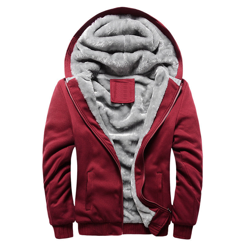 FLEECE HOODED JACKET FOR MEN
