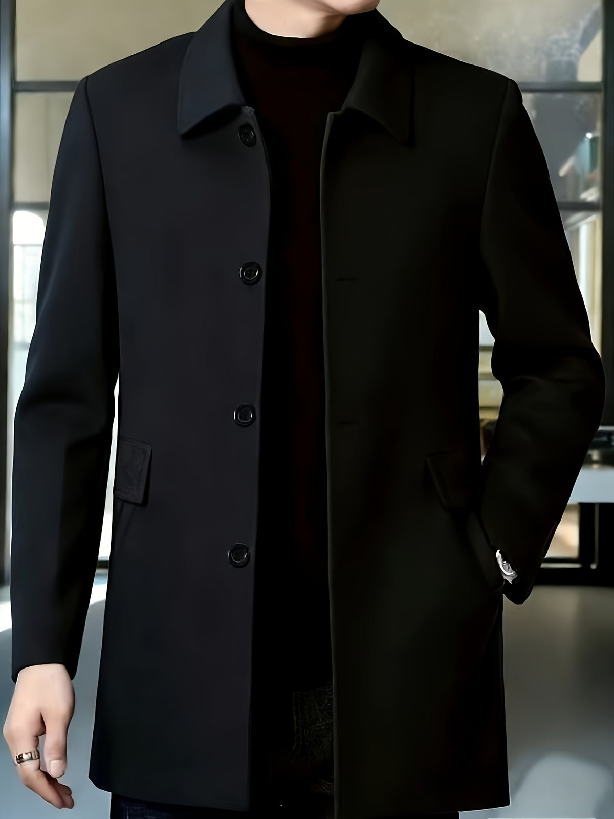 SOLID FLEECE JACKET FOR MEN