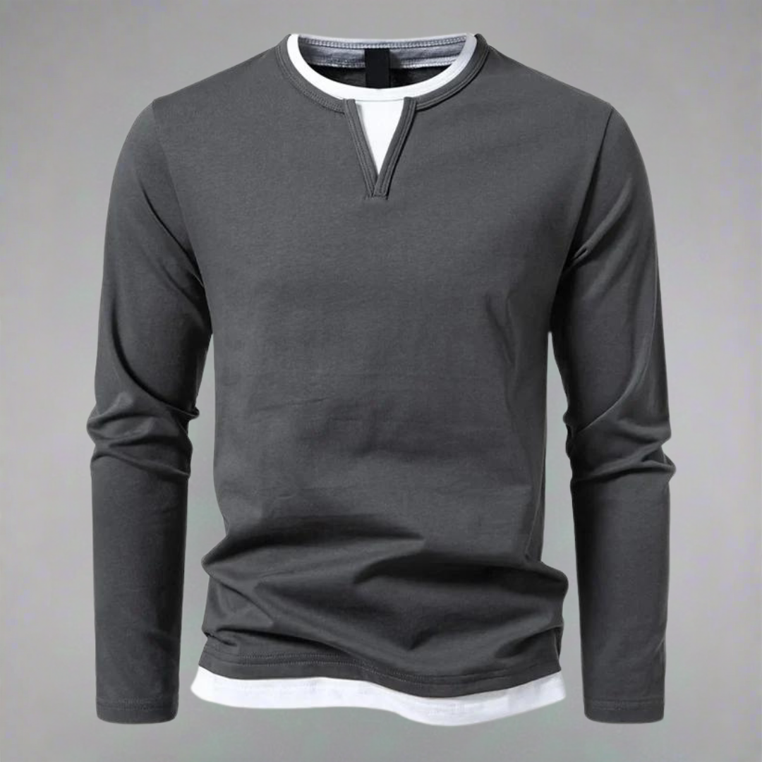 V-NECK KNIT SHIRT FOR MEN