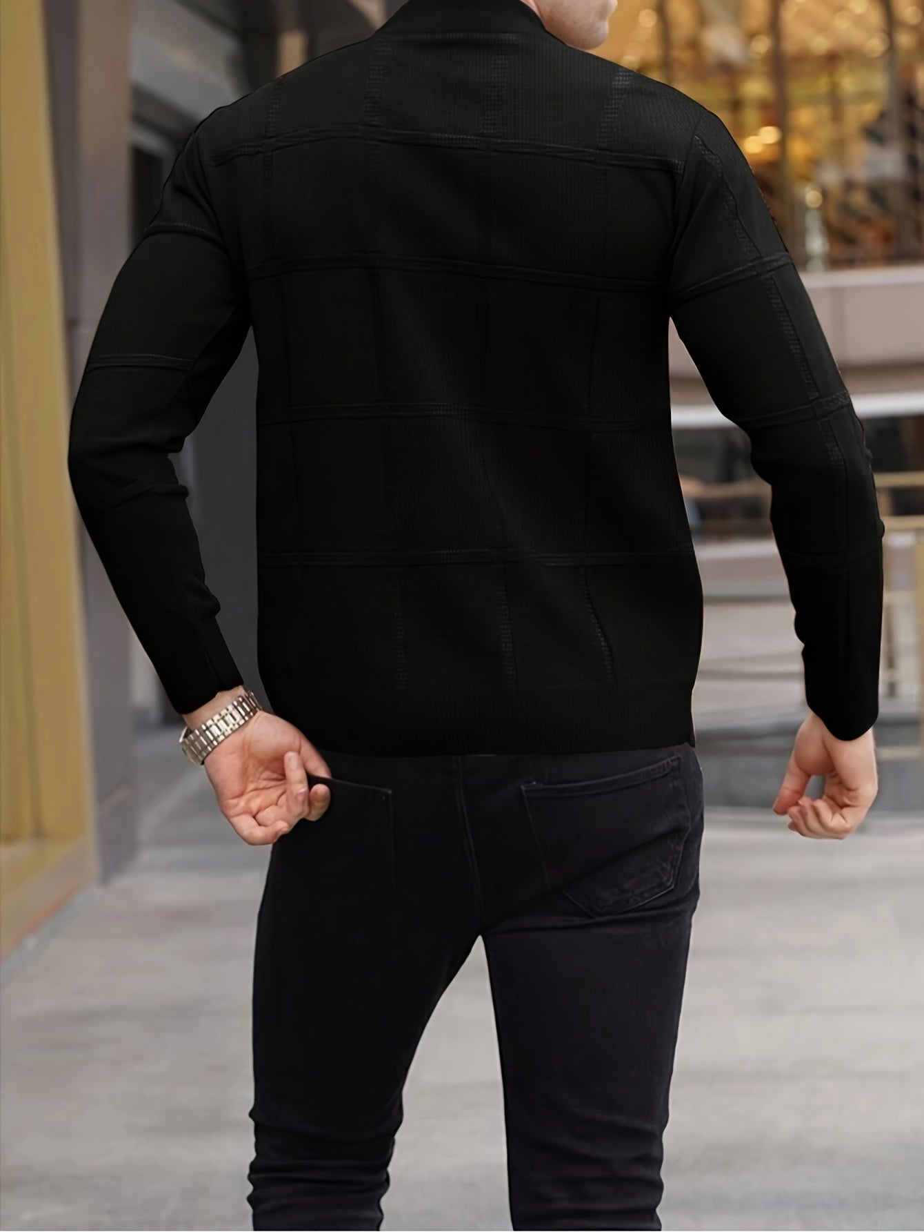 STAND COLLAR KNIT SWEATER FOR MEN