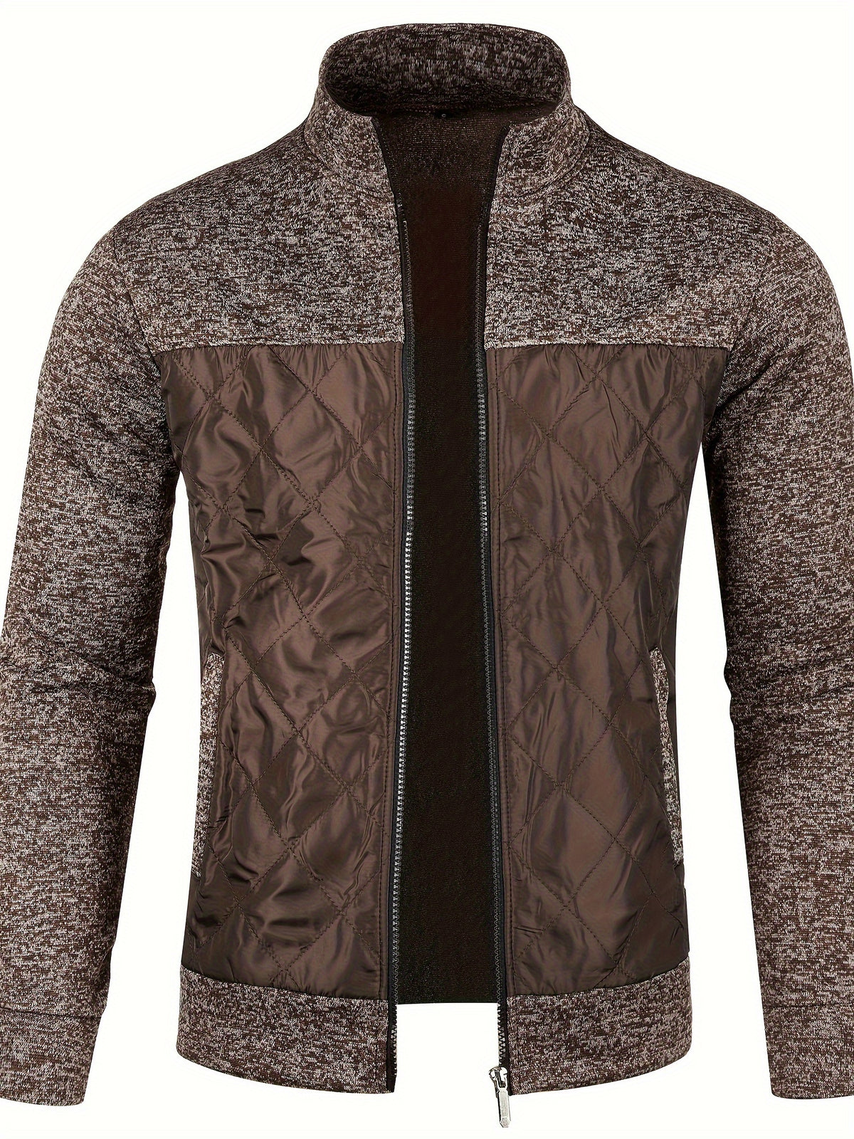 STAND COLLAR ZIP SWEATER FOR MEN