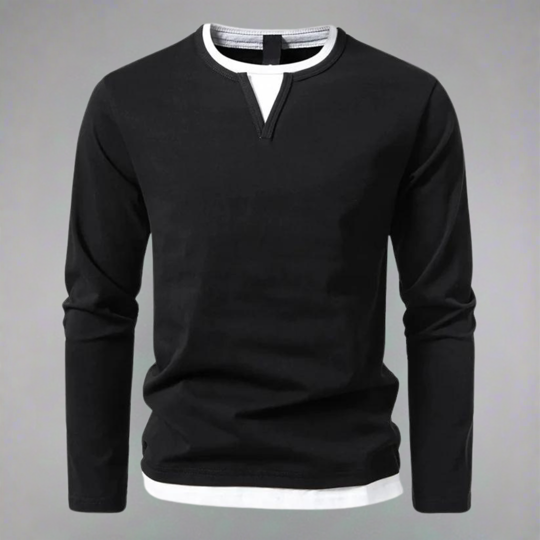 V-NECK KNIT SHIRT FOR MEN