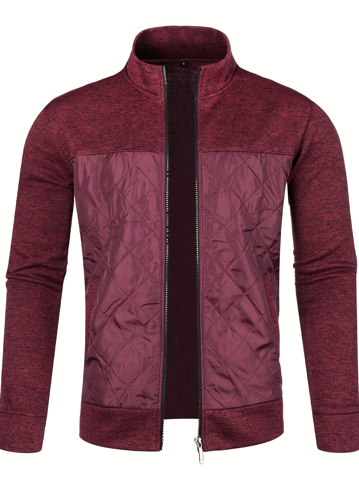 STAND COLLAR ZIP KNIT JACKET FOR MEN