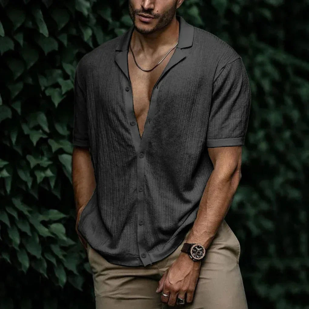 LINEN KNIT SHIRT FOR MEN