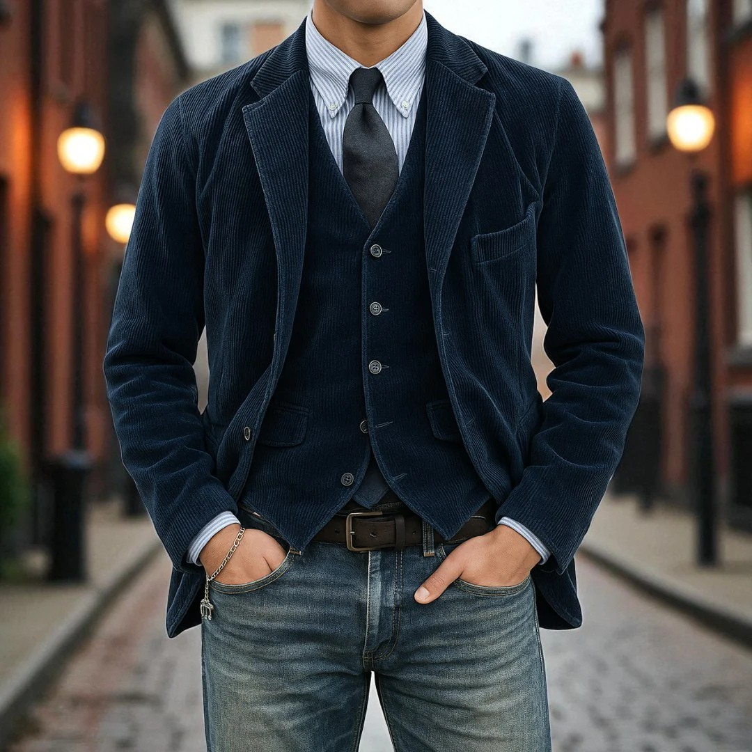 WENTWORTH LONDON | REFINED CORDUROY BLAZER SUIT FOR MEN