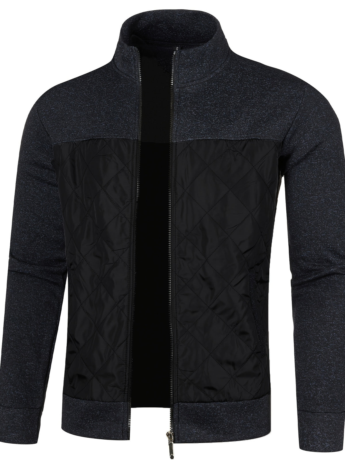 STAND COLLAR ZIP KNIT JACKET FOR MEN