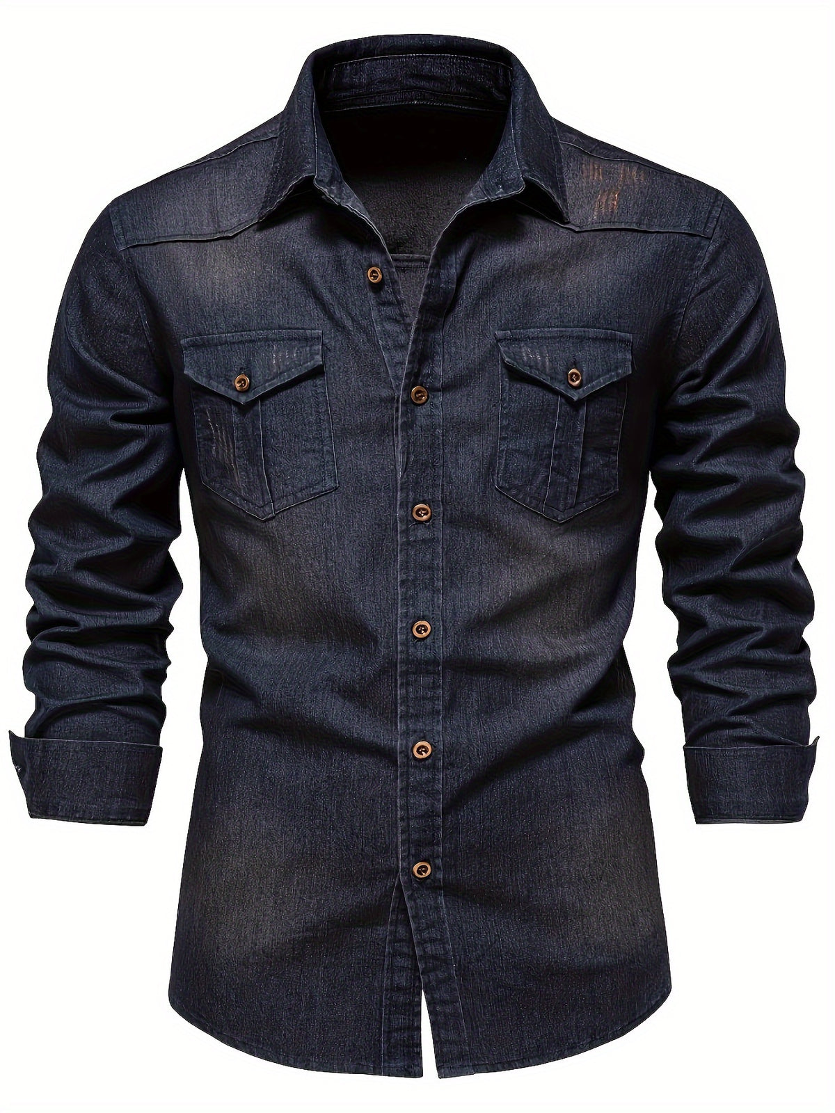 COTTON BLEND DENIM SHIRT FOR MEN
