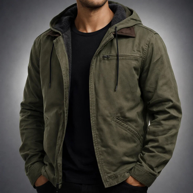WENTWORTH LONDON | CANVAS HOODIE JACKET FOR MEN