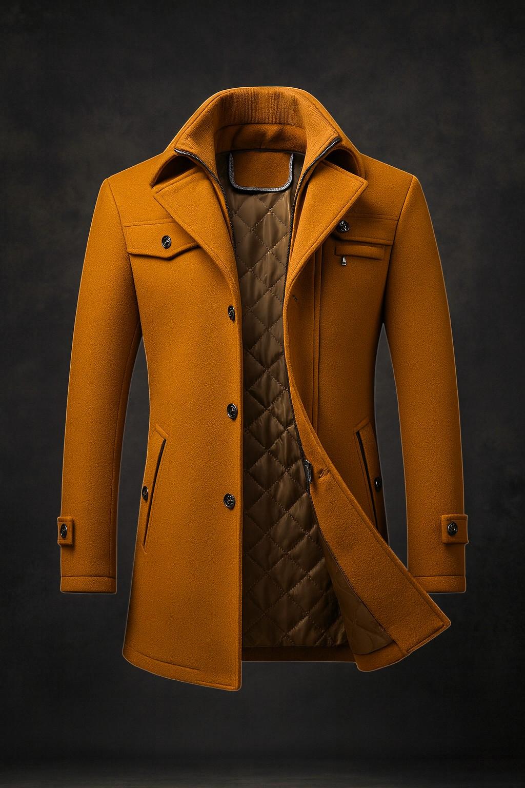 CLASSIC WOOL BUTTON COAT FOR MEN