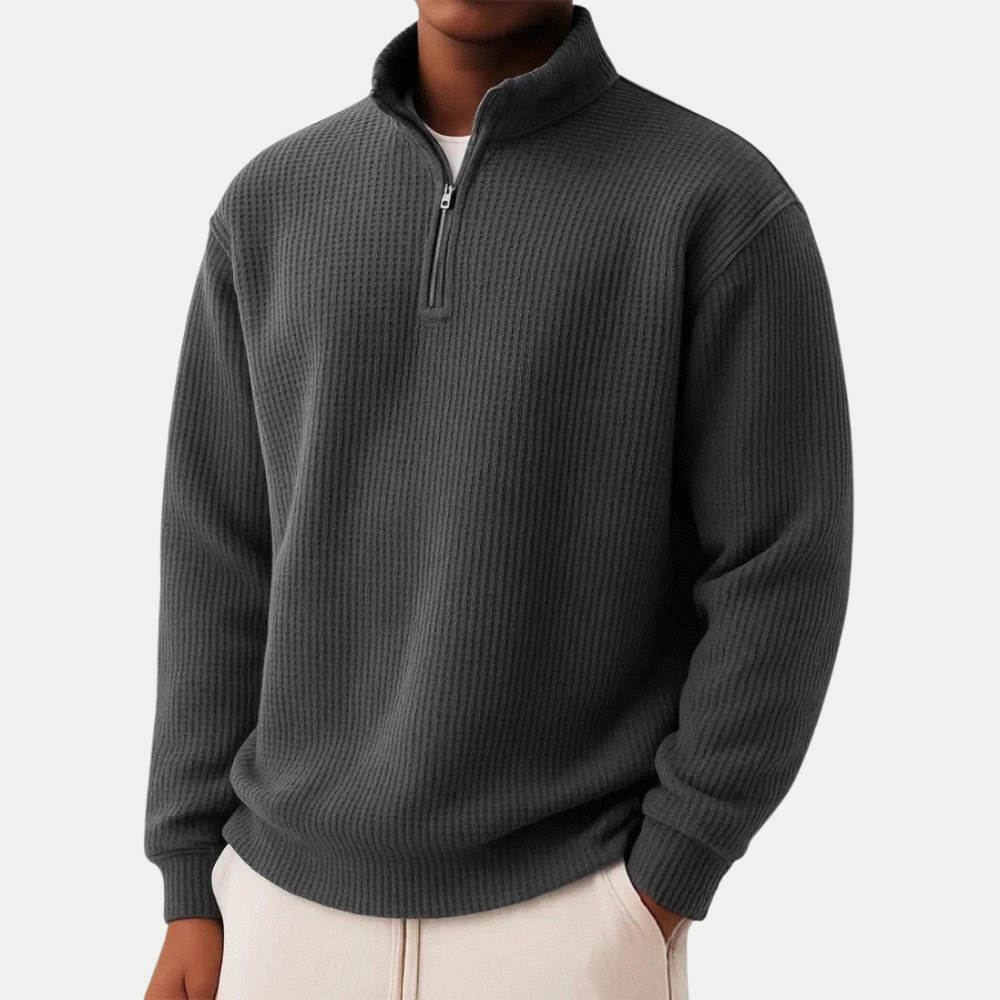 QUARTER ZIP KNIT SWEATER FOR MEN