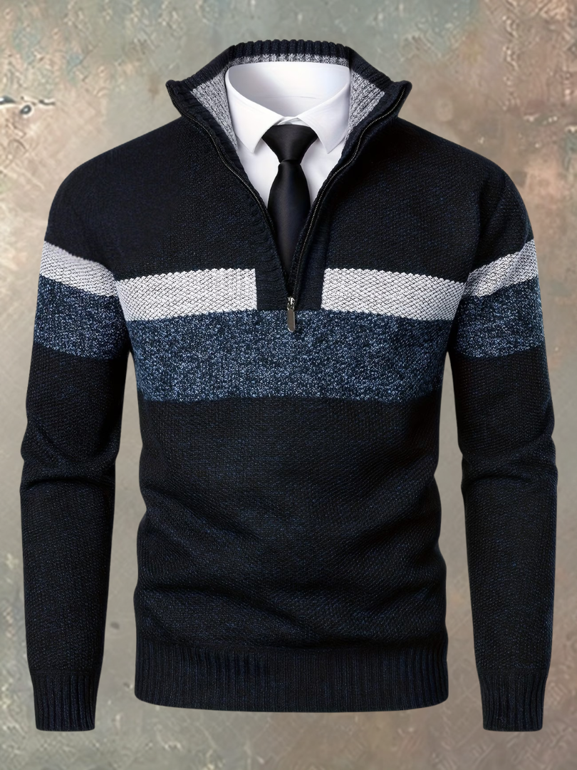 WARM LINED HALF ZIP SWEATER FOR MEN