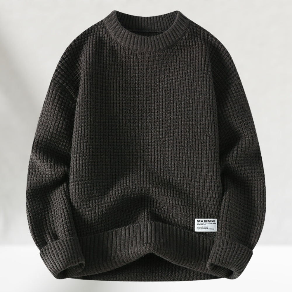 HONEYCOMB KNIT CREWNECK SWEATER FOR MEN