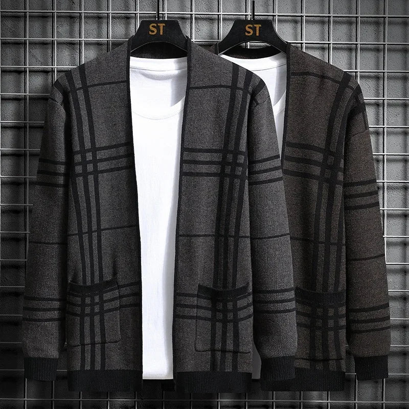 WENTWORTH LONDON | CHECKERED KNIT CARDIGAN FOR MEN