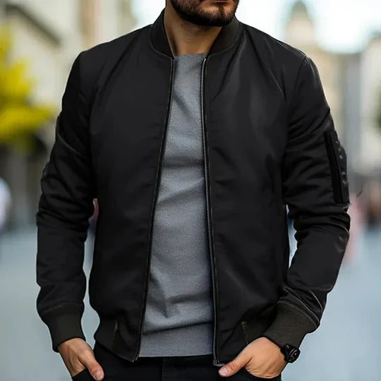 RIBBED BOMBER JACKET FOR MEN