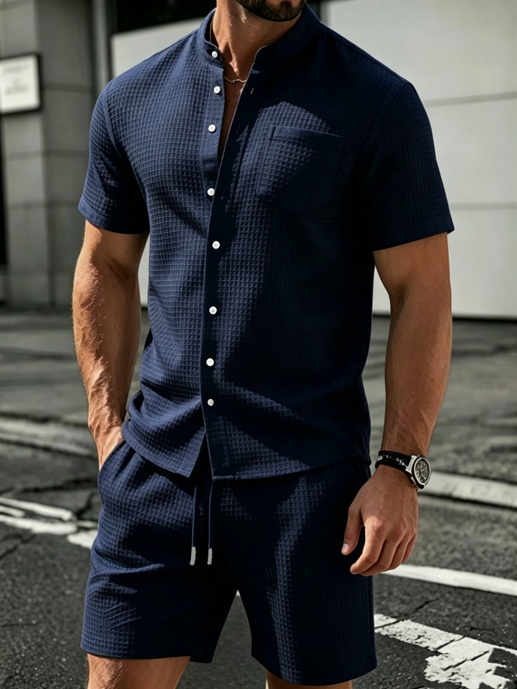 WAFFLE KNIT COORDS FOR MEN
