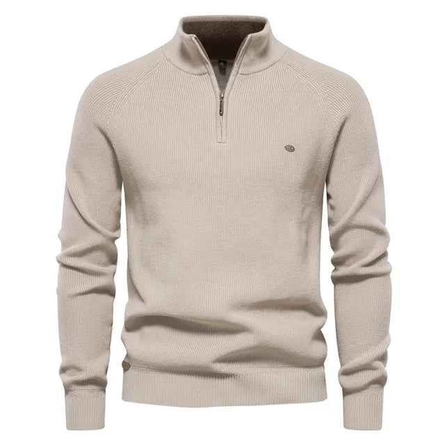 TEXTURED COTTON SWEATER FOR MEN