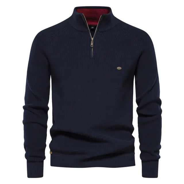 TEXTURED COTTON SWEATER FOR MEN