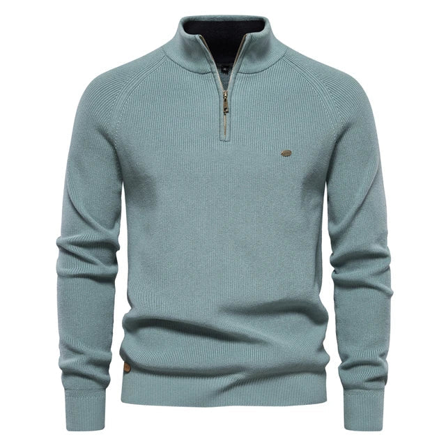TEXTURED COTTON SWEATER FOR MEN