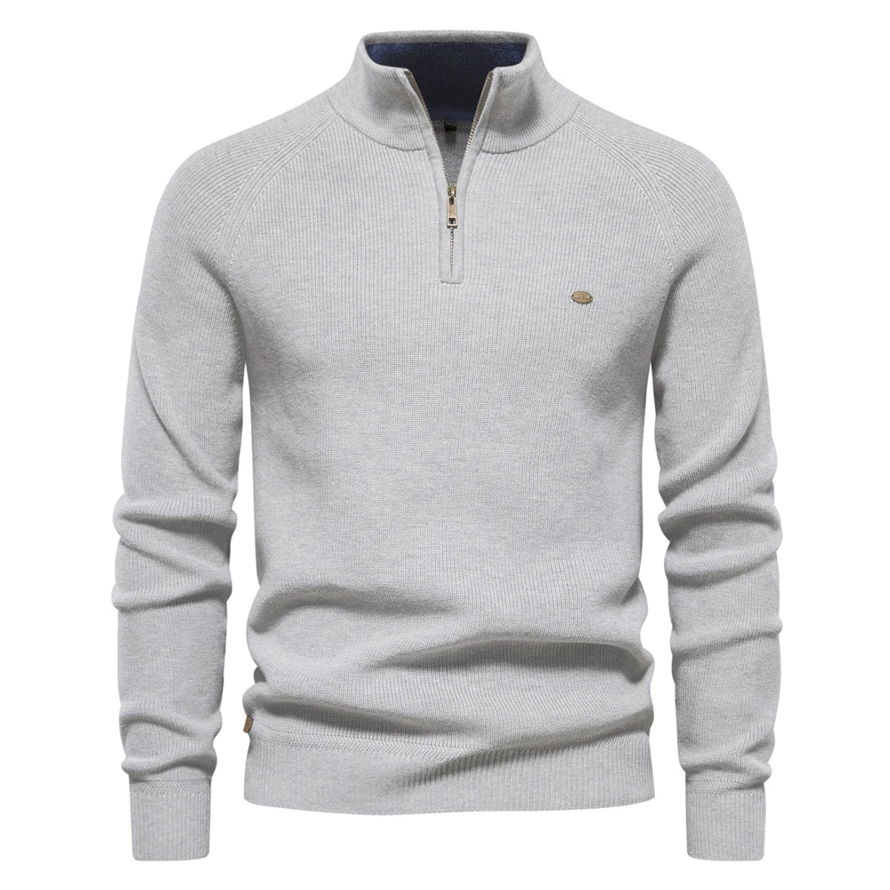 TEXTURED COTTON SWEATER FOR MEN