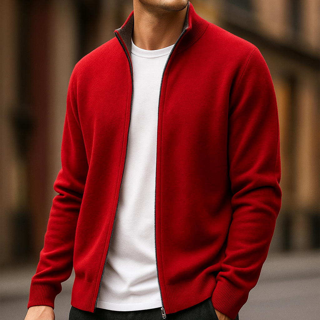 WENTWORTH LONDON | ZIPPERED KNIT CARDIGAN FOR MEN