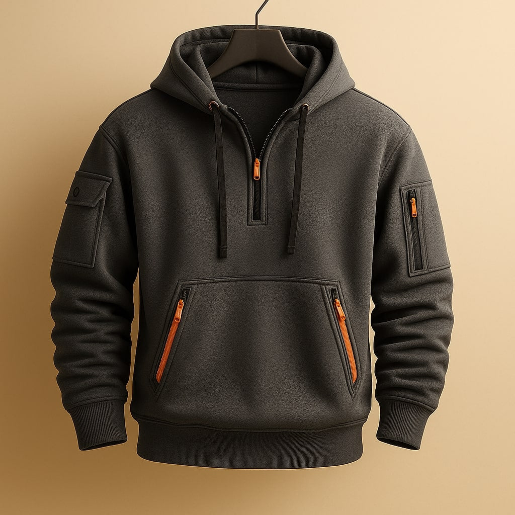 WENTWORTH LONDON | HALF-ZIP FLEECE HOODIE FOR MEN