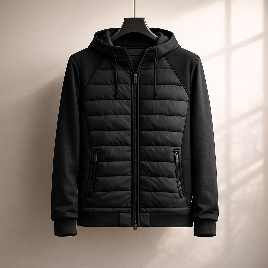 WENTWORTH LONDON | QUILTED ZIP HOODIE FOR MEN