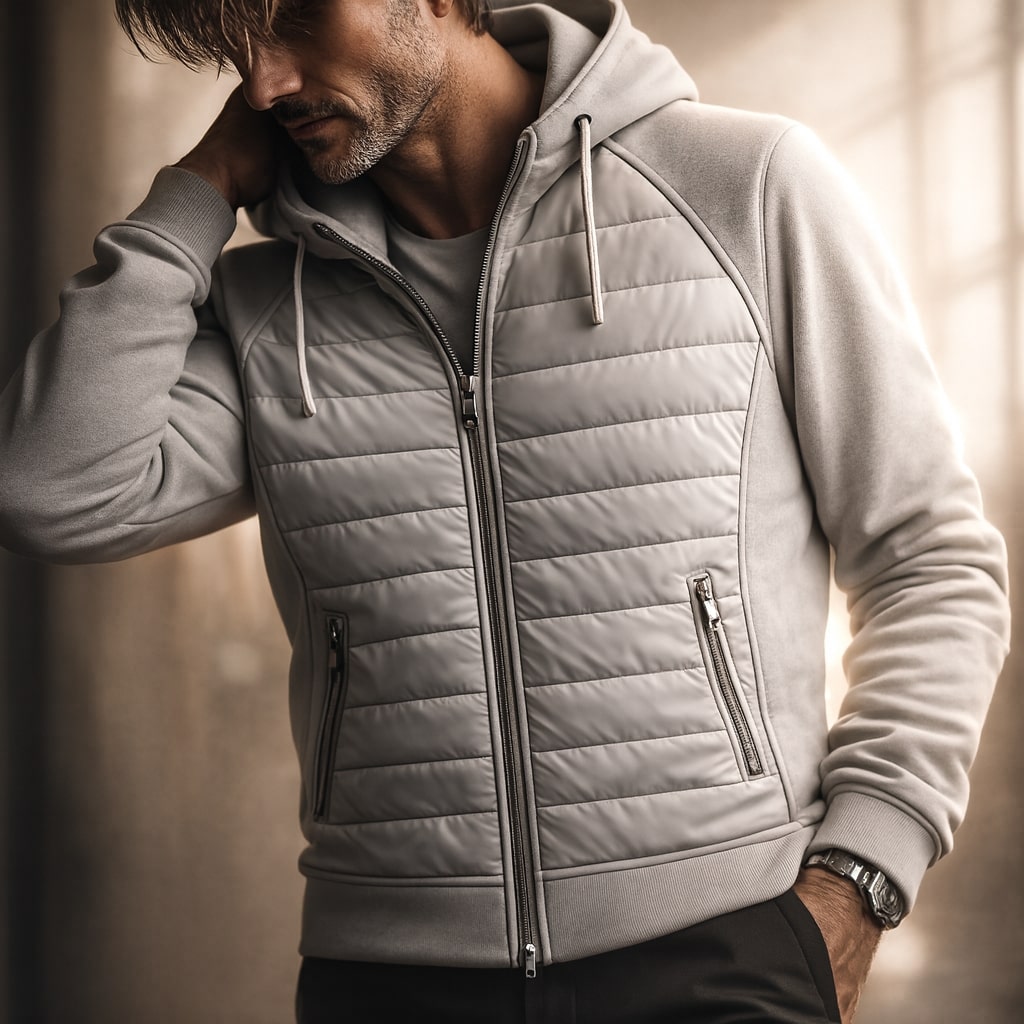 WENTWORTH LONDON | QUILTED ZIP HOODIE FOR MEN
