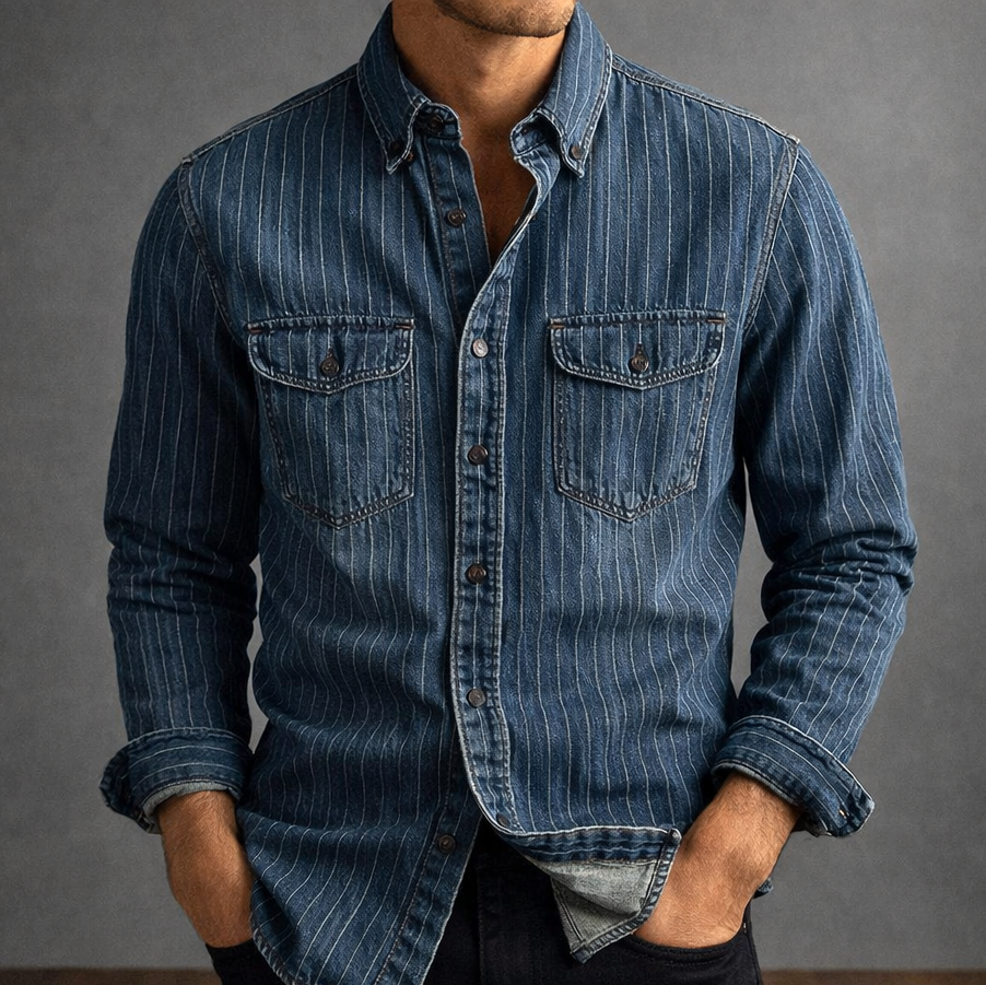 WENTWORTH LONDON | STRIPED LONG-SLEEVE SHIRT FOR MEN