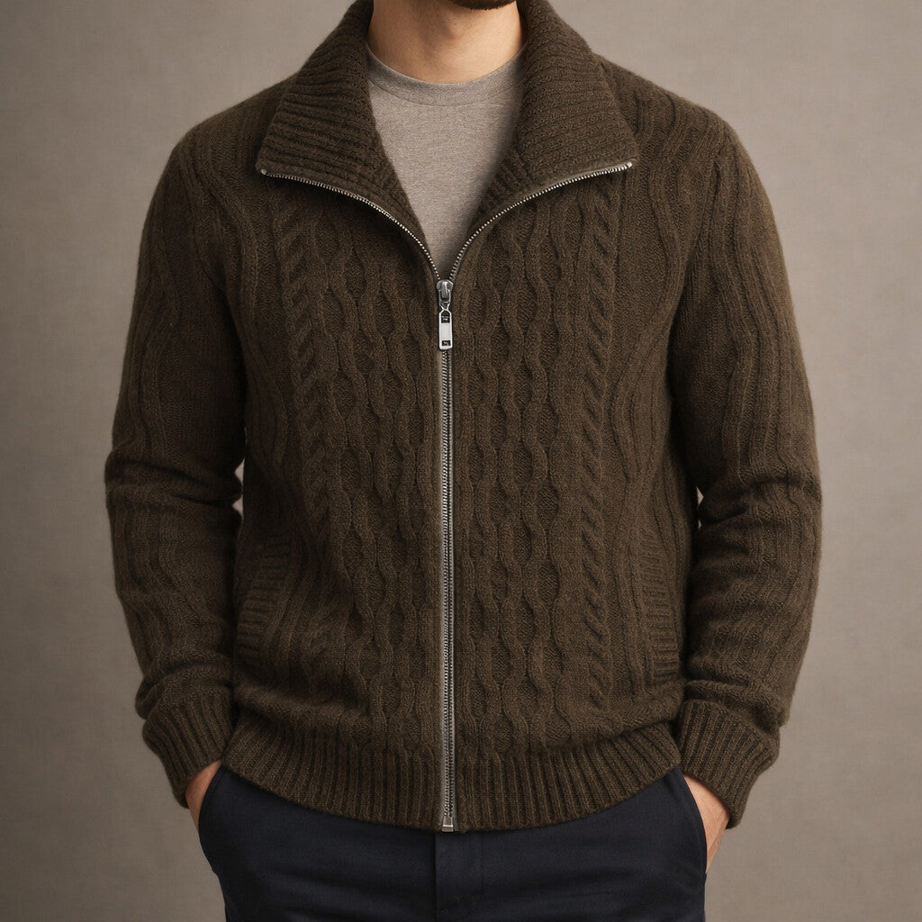 WENTWORTH LONDON | CLASSIC ZIPPERED CARDIGAN FOR MEN