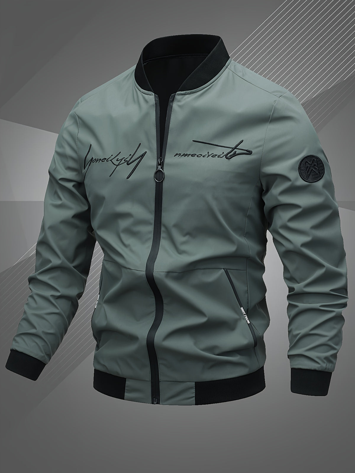 EMBROIDERED BASEBALL JACKET FOR MEN