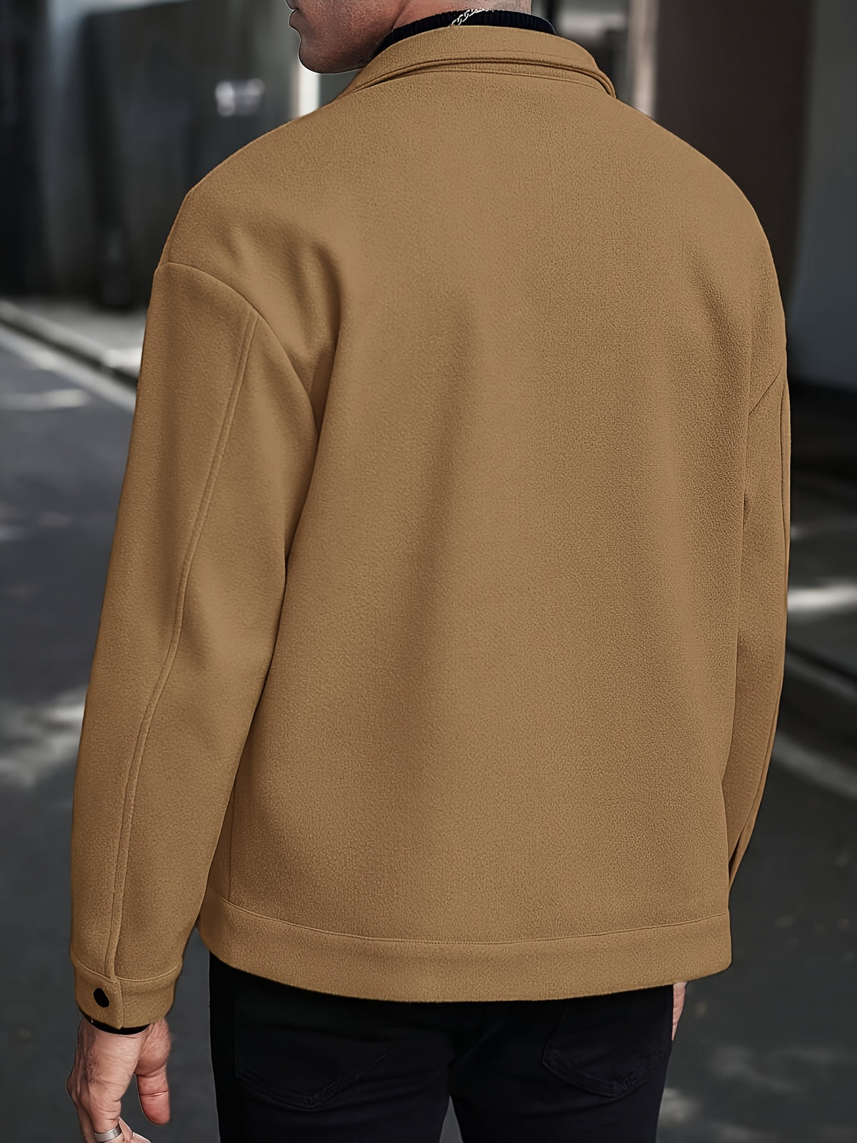 LAPEL POLYESTER JACKET FOR MEN