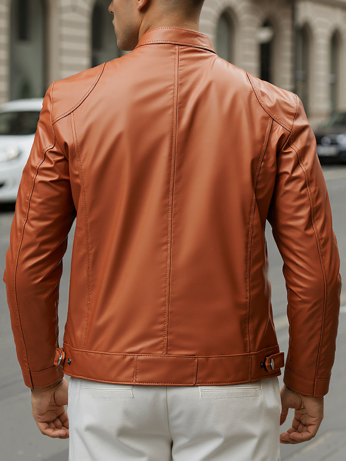 STAND COLLAR ZIP COAT FOR MEN